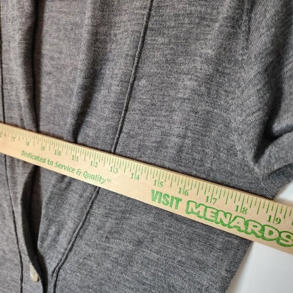 J. Jill Italian Merino Wool Lightweight Long Line Cardigan Sweater Grey Pearlize - Picture 8 of 10